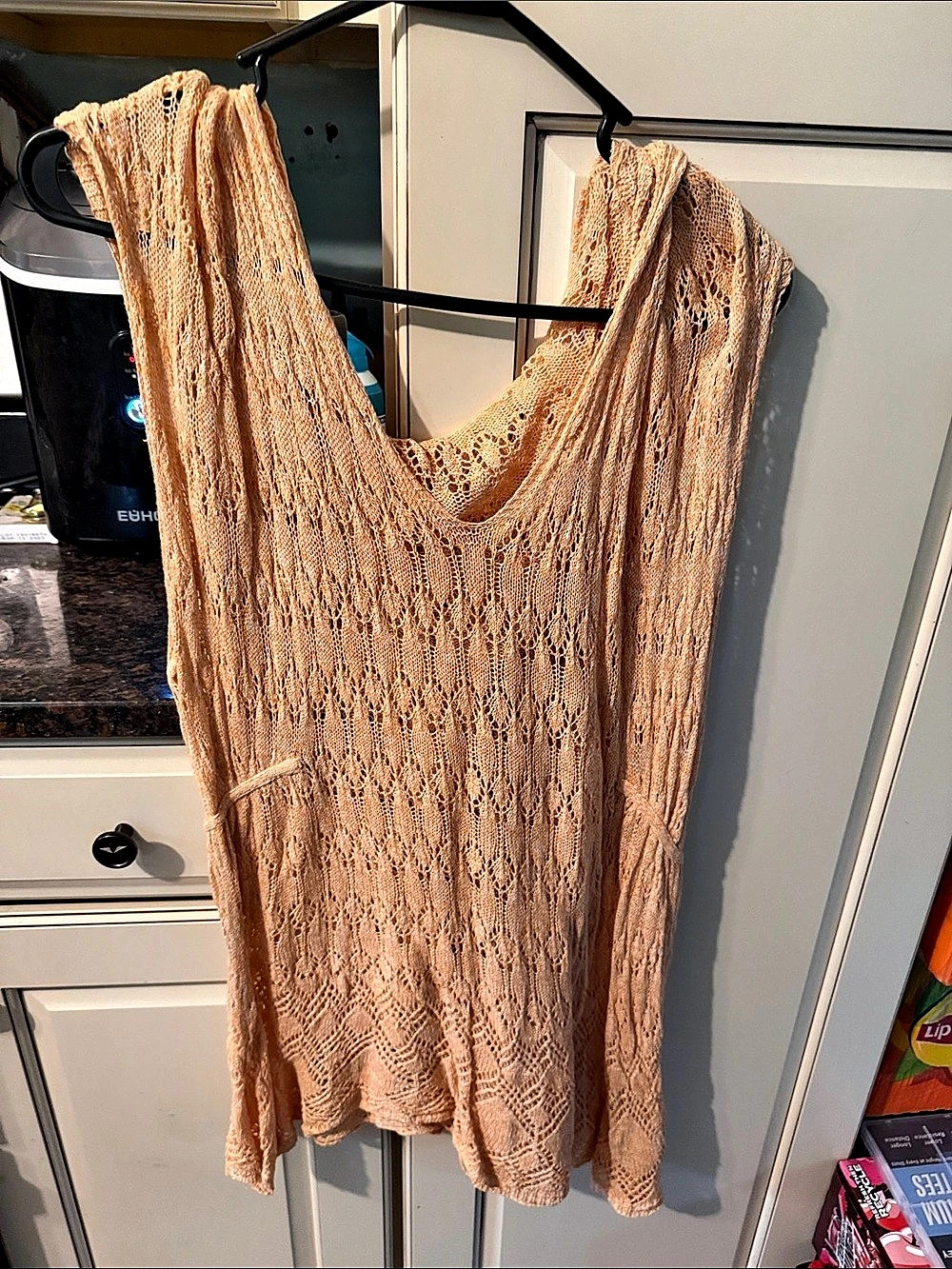 Moth Open-Knit Tunic in orange